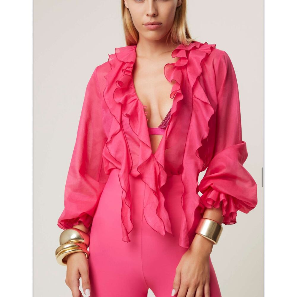 Dahlo Ruffle Front Blouse, NWT size 40